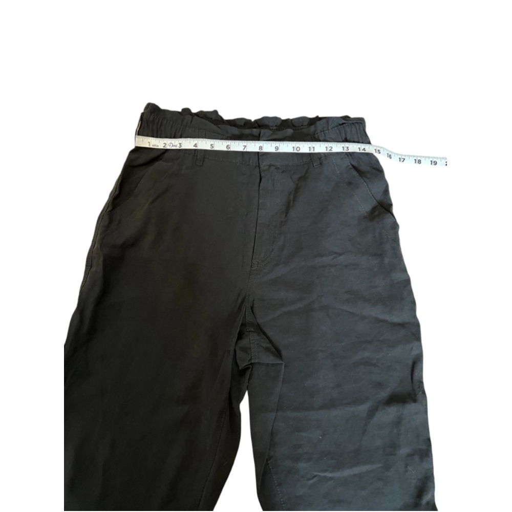 OLD NAVY Black High Waisted Straight Leg Paper Bag Pant M - Picture 5 of 9
